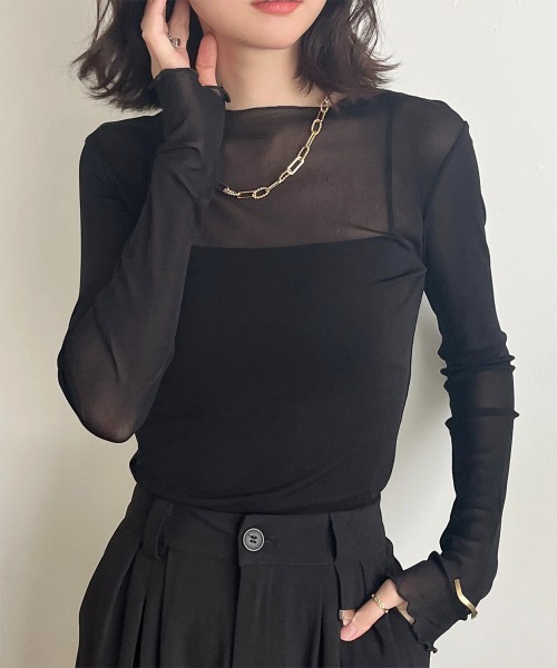 tシャツ 長袖チュールシアートップス レディース : ZOZOTOWN Yahoo!店