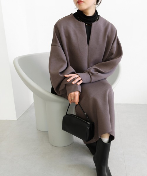 evernavy ダンボールキーネックプルオーバー レディース : ZOZOTOWN