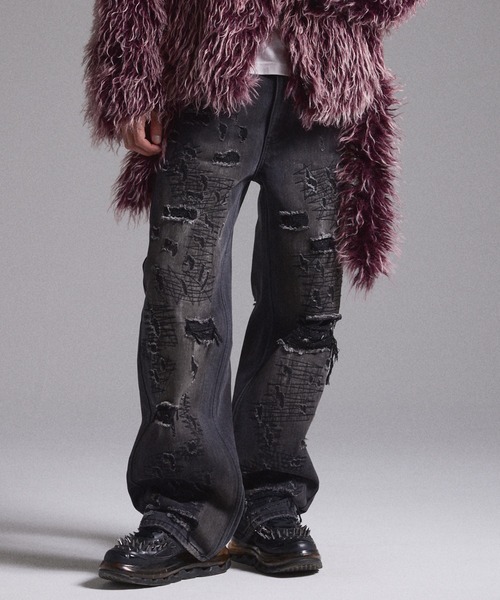 GRANCY ジーンズ 「GRANCY」High Damage Straight Denim Pants / ハイ