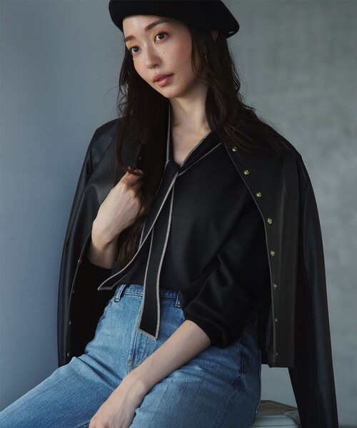 ジャケット ノーカラージャケット ラムレザー レディース : ZOZOTOWN