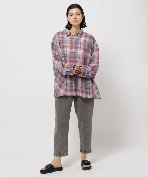 niko and…（ニコアンド） ブラウス シャツ ダブルフロントチェック