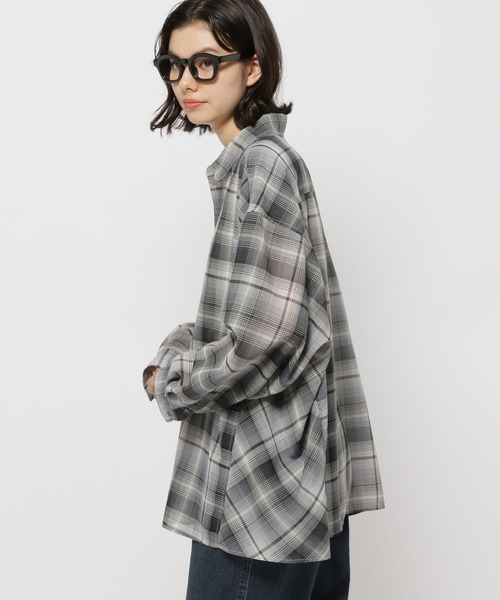 niko and…（ニコアンド） ブラウス シャツ ダブルフロントチェック