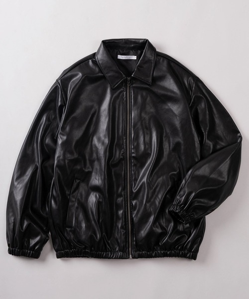 ブルゾン アウター 「83」フェイクレザー ジップ メンズ レディース
