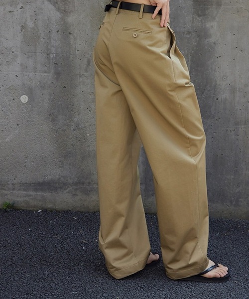 チノパン タック入りワイドチノパン レディース : ZOZOTOWN Yahoo!店