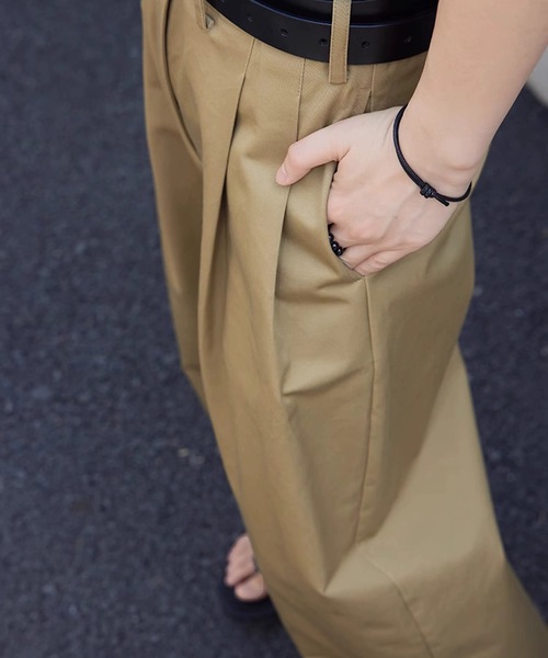 チノパン タック入りワイドチノパン レディース : ZOZOTOWN Yahoo!店