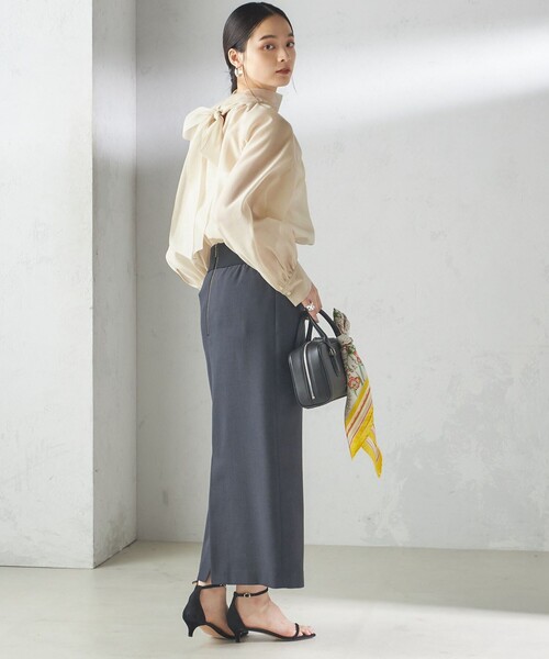 SHIPS（シップス） ブラウス シャツ 「手洗い可能」オーガンジー