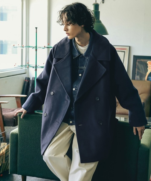 Bleme pコート ピーコート オーバーサイズビッグカラーダブルPコート