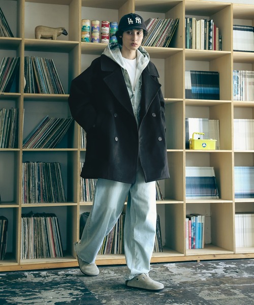 Bleme pコート ピーコート オーバーサイズビッグカラーダブルPコート