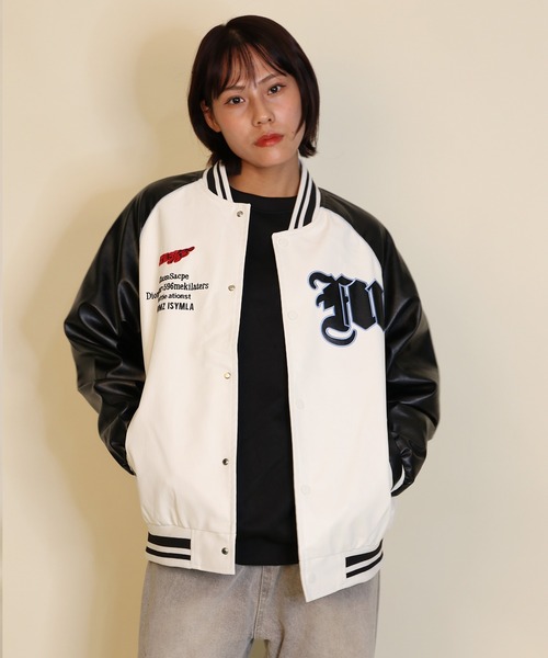 aimoha（アイモハ） スタジャン ワッペンロゴPUスタジャン/Patch logo