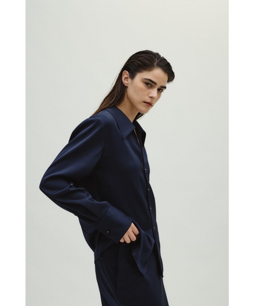 RIM.ARK ブラウス シャツ Open collar slim SH JK オープンカラー