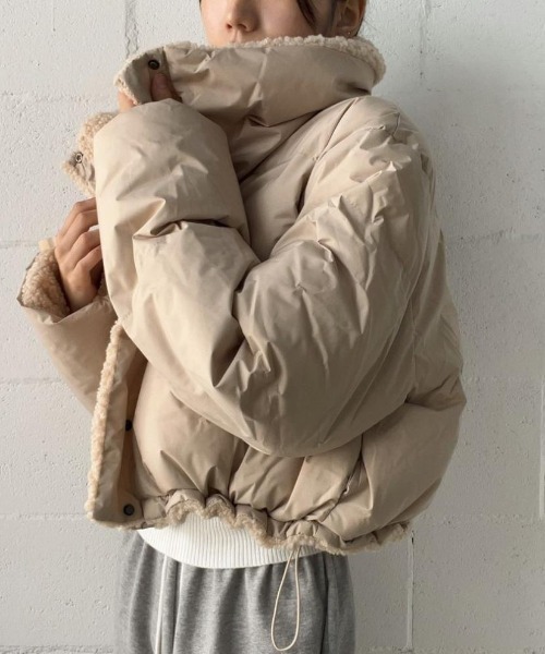 DIAVEL ダウンコート ダウンジャケット リバーシブルショート丈