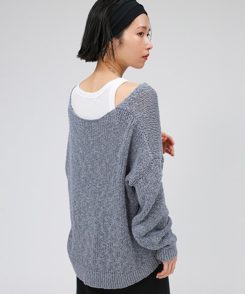 BABYLONE（バビロン） ニット セーター フカVネックニットプルオーバー