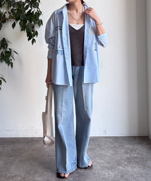 DouDou（ドゥドゥ） ブラウス シャツ 「WEB限定」レタリング刺繍