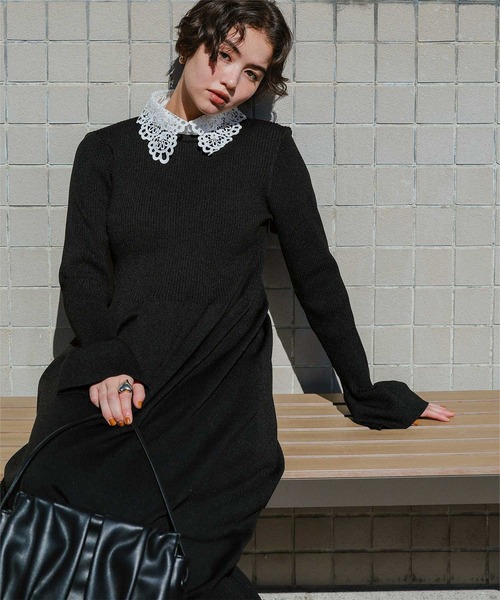 Rene 長袖 ボータイ ワンピース 36 Rene（ルネ） 長袖ワンピース 36