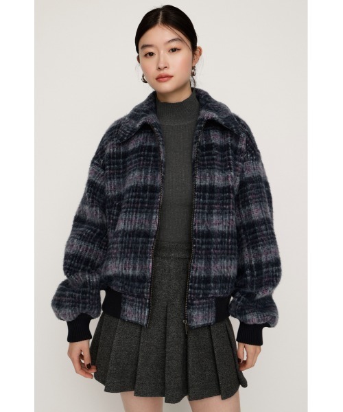 SLY（スライ） ブルゾン アウター SHAGGY CHECK BZ シャギー チェック