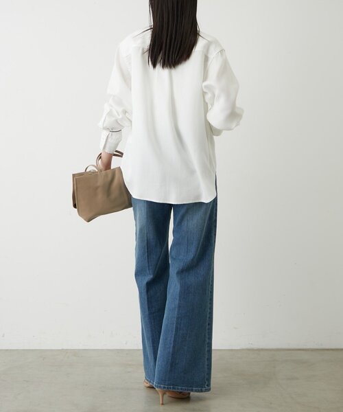 Loungedress（ラウンジドレス） ブラウス シャツ ライトデニムボウタイ