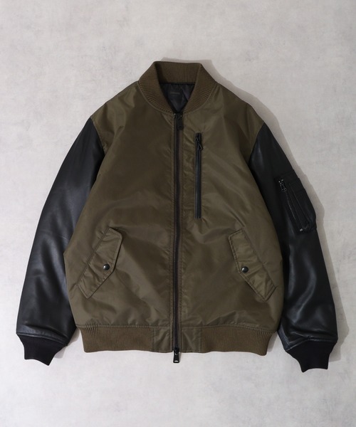 MMMM ma1 ma-1 袖レザーMA-1 メンズ レディース : ZOZOTOWN Yahoo!店