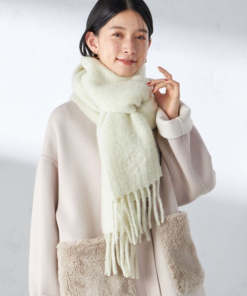 SHIPS（シップス） マフラー ストール 刺繍 モへヤ ミックス マフラー