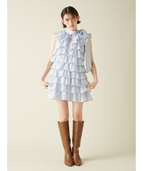 LILY BROWN（リリーブラウン） ドレス フリルボウタイミニドレス