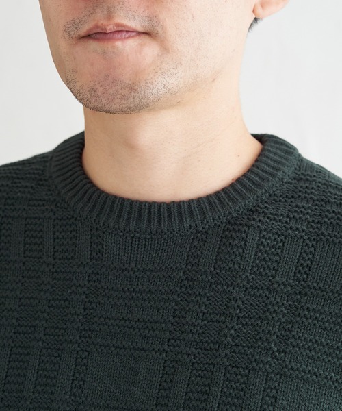 ikka（イッカ） セーター ニット ジャカードチェックニット メンズ