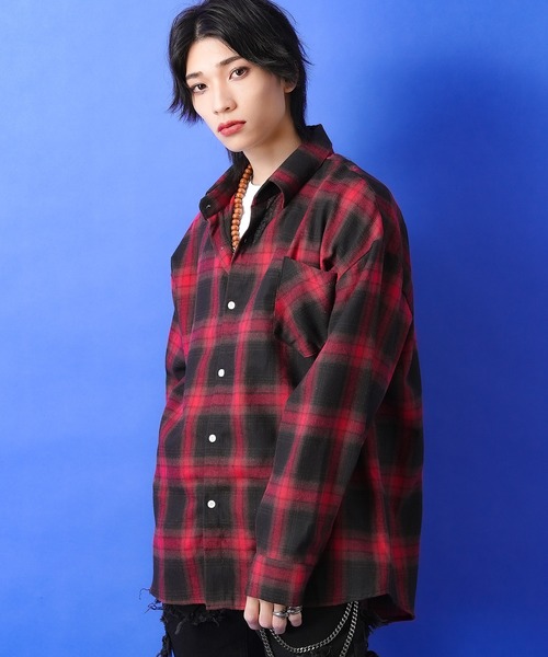 シャツ a.p.o.v. オンブレチェックネルシャツ メンズ レディース