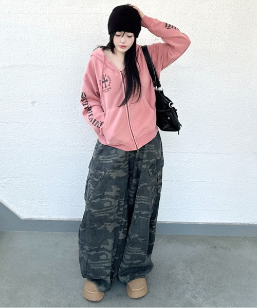 SPINNS（スピンズ） パーカー 「内田金吾くん着用」短丈ダブルジップ