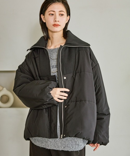 LAKOLE（ラコレ） ブルゾン アウター ハーフZIP風中綿ブルゾン