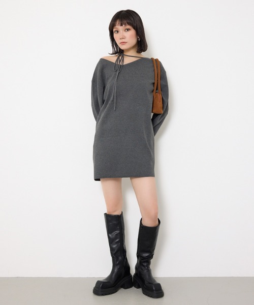 SLY（スライ） ブーツ 「美脚チートブーツ」SQUARE TOE KNEE BOOTS