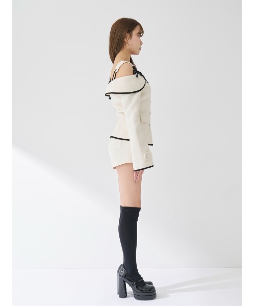 Darich（ダーリッチ） ボンディングツイードオフショルチュニック