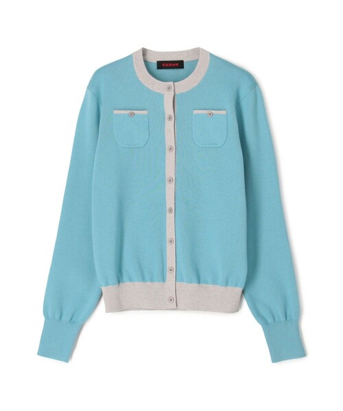 CABaN（キャバン） カーディガン コットンカシミヤ バイカラークルー