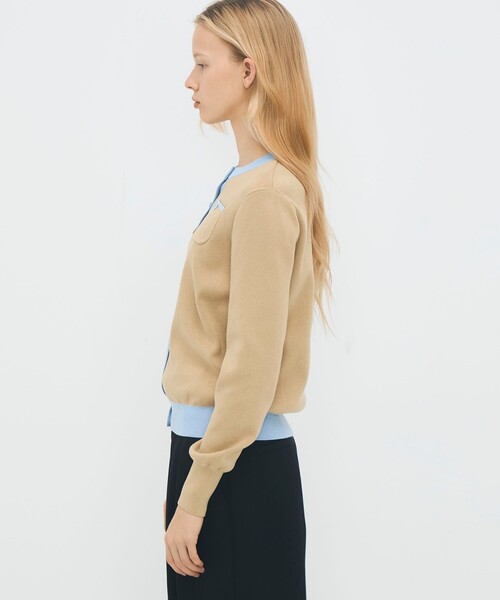 CABaN（キャバン） カーディガン コットンカシミヤ バイカラークルー