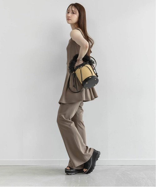 RANDA（ランダ） ハンドバッグ 2WAYチュールフリルハンドルカゴバッグ