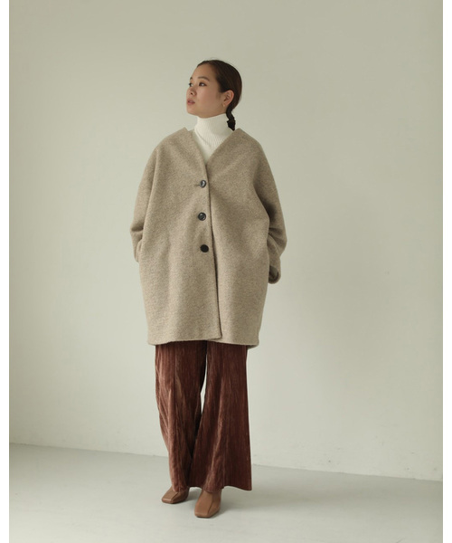 TODAYFUL 「TODAYFUL」 ノーカラーコート 36inch ブラウン レディース