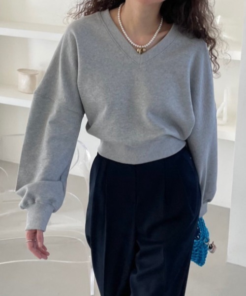 LACーVERT トレーナー スウェット Vネッククロップドスウェット