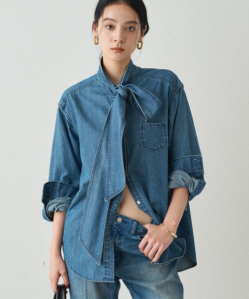 Loungedress（ラウンジドレス） ブラウス シャツ デニムボウタイ