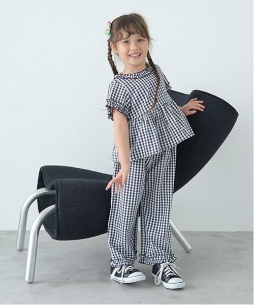 セットアップ 「セットアップ」フリルブラウス＆フリルワイドパンツ