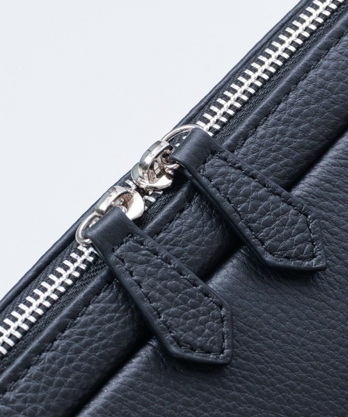 MURA（ムラ） ビジネスバッグ 薄型 ダブルジッパー シュリンクレザー