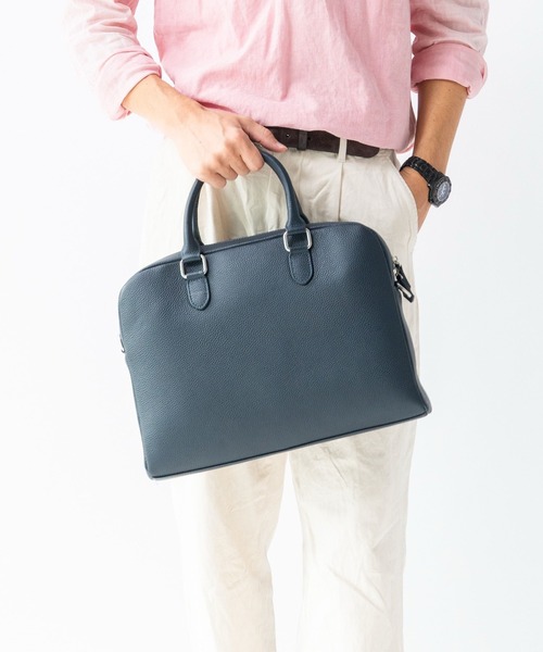 MURA（ムラ） ビジネスバッグ 薄型 ダブルジッパー シュリンクレザー