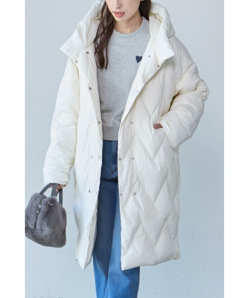 Miss Arrivo ダウンコート ダウンジャケット フード付きダイヤ