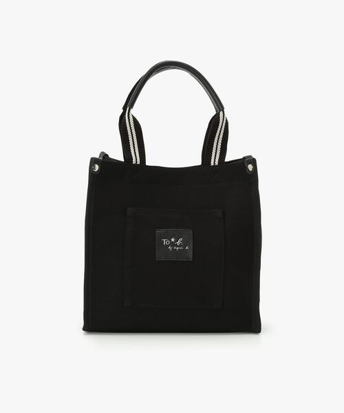 To b. by agnes トートバッグ ロゴ レザーネーム ミニ レディース