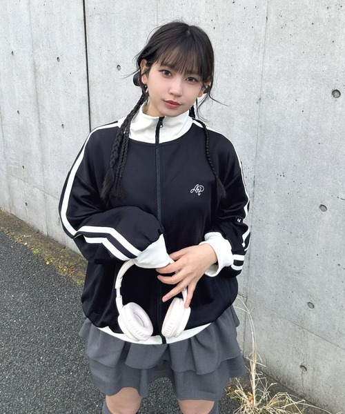 AS KNOW AS（アズノゥアズ） ジャージ ワンポイント刺繍ロゴ サイド