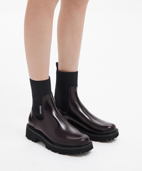 CHARLES ＆ KEITH（チャールズ&キース） ブーツ ニットソックス リッ