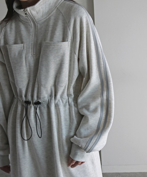 ワンピース HAL×COURO ハーフジップスウェットワンピース
