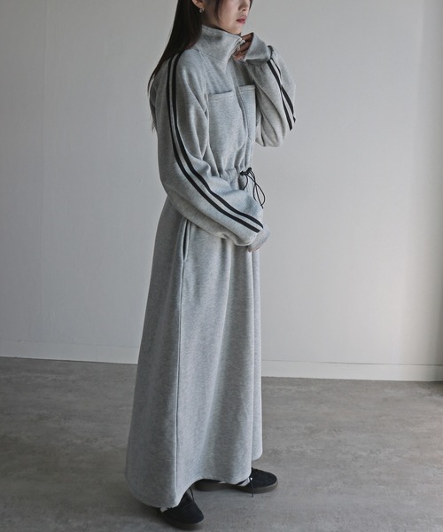 ワンピース HAL×COURO ハーフジップスウェットワンピース