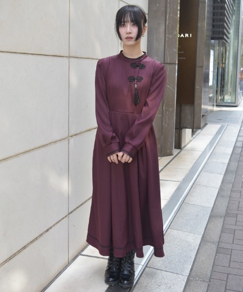 axes femme（アクシーズ ファム） ワンピース タッセル付チャイナ