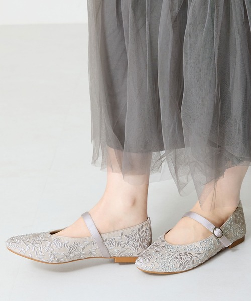 WA ORiental TRaffic パンプス フラワー刺繍メリージェーンパンプス