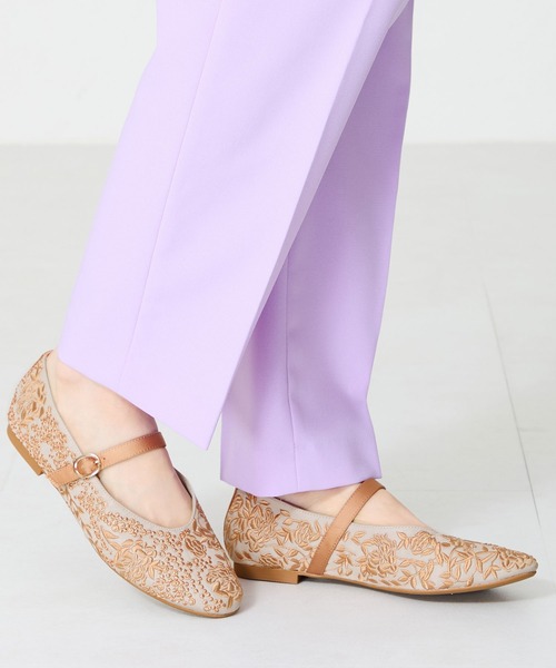 WA ORiental TRaffic パンプス フラワー刺繍メリージェーンパンプス
