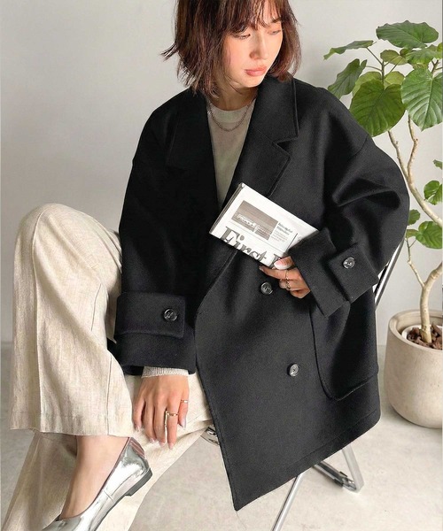 セオリー チェスターコート ダブルブレスト ショートジャケット P