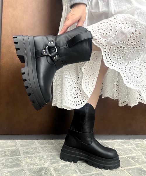 VIVIAN（ヴィヴィアン） ブーツ 厚底リングハーネスエンジニアブーツ