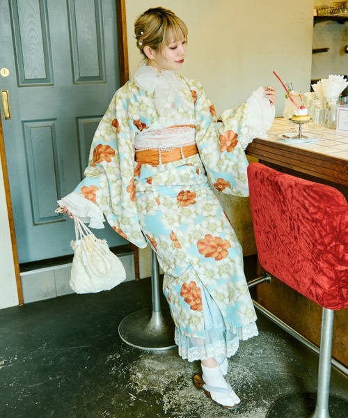 kutir（クティール） 浴衣 「クティールとレトロ」2WAY 浴衣セット